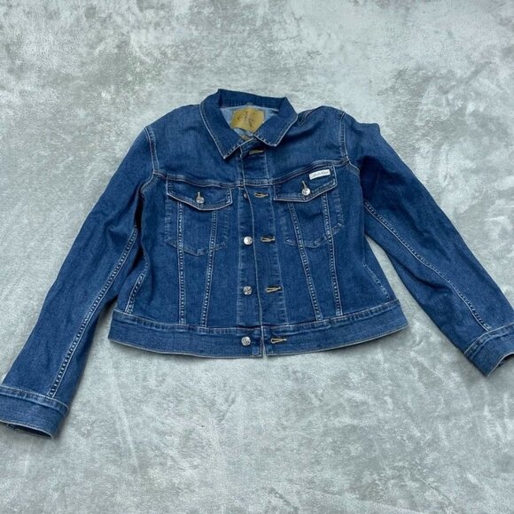 Calvin Klein Womens Denim Jacket XL Blue Button-Down Front Classic Fit d0587 - Picture 5 of 7